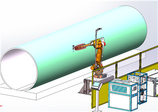 How to use waterjet robot to cut cylinder body of tank?