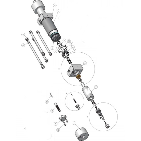 730710489 G7 Intensifier parts Dardi waterjet parts