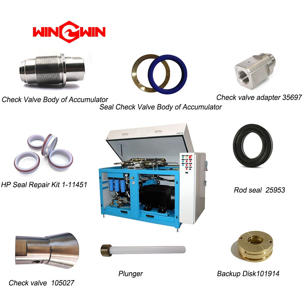 Accumulator seal check valve body for JET EDGE waterjet  